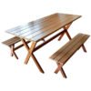 Conjunto Mesa e Bancos – Modelo X – 1,98m – Madeira - Image 3